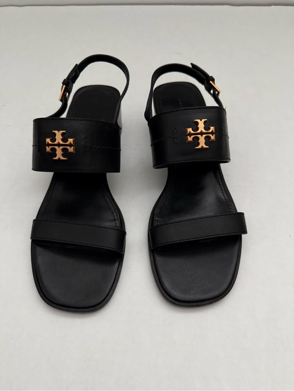 Tory Burch Eleanor Block Heel Sandals Size 10 - Picture 2 of 16
